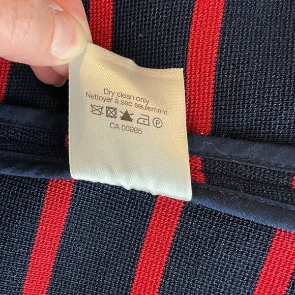 Veronica Beard Fontana Blazer Striped Double Breasted Jacket Size L Red Navy - Picture 12 of 12